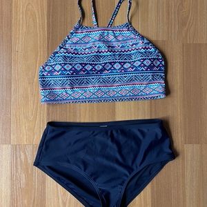 modest, high waist bikini set